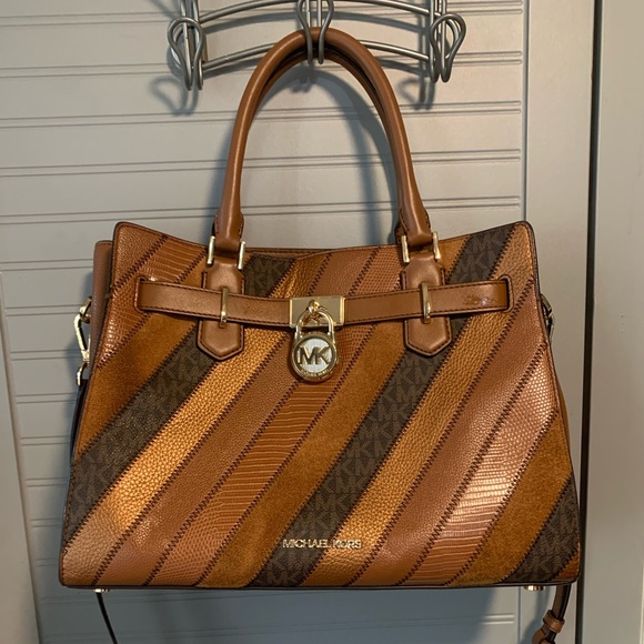 Michael Kors Handbags - Michael Kors Hamilton Medium Satchel Shoulder Crossbody Bag Luggage NWOT $498.00